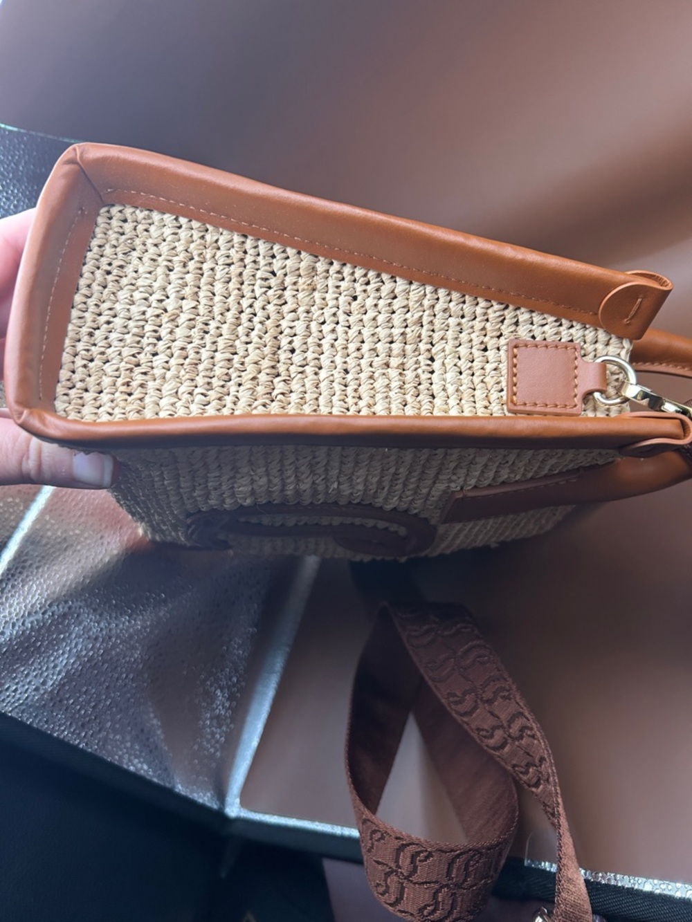 Christian Louboutin By My Side mini raffia tote bag w/COA - Picture 8 of 15